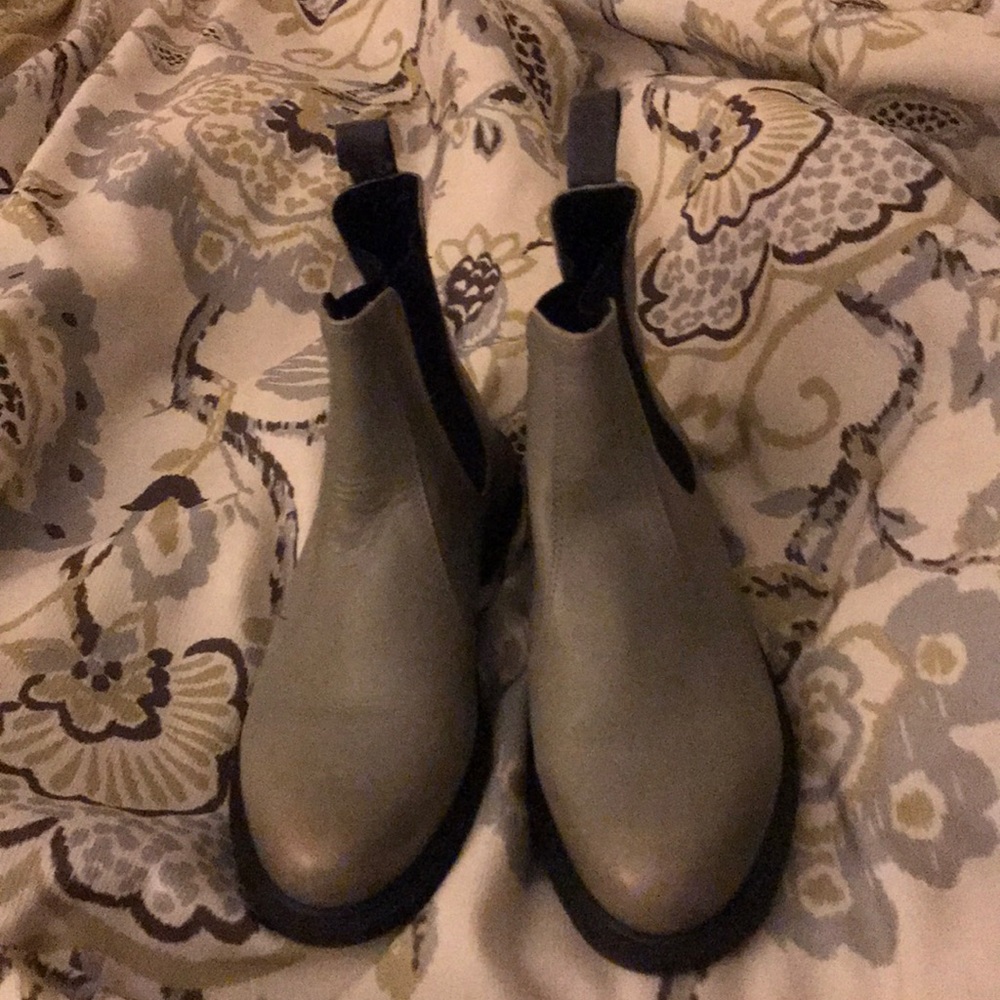 Grey Dr. Martins boots